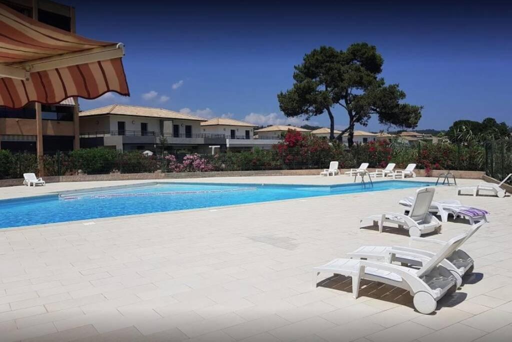 Studio Bord De Mer - Piscine - Plage San-Nicolao Exteriör bild